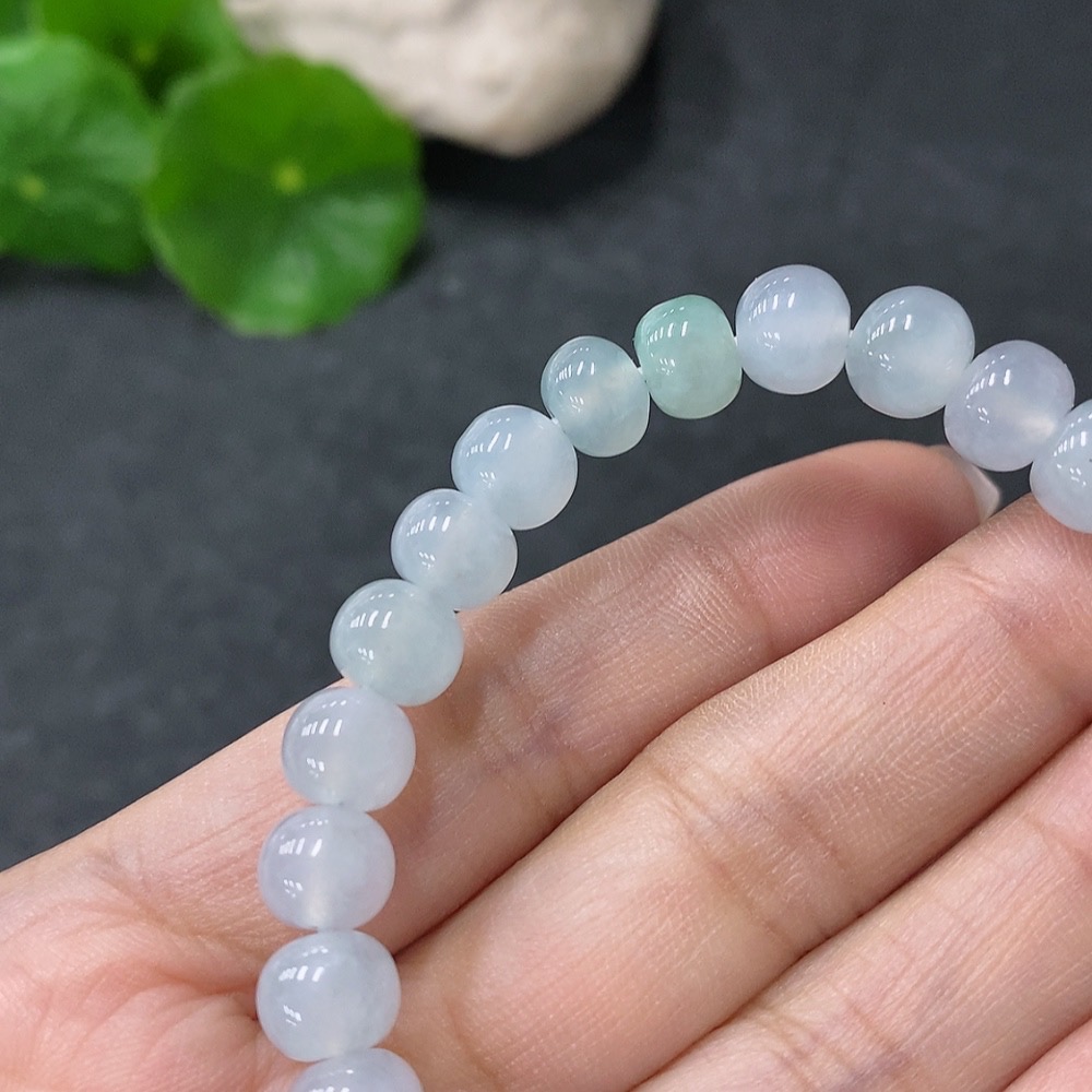 F34043010 Jadeite Bead Bracelet Approx. 7.8mm Total Weight About 20.49g