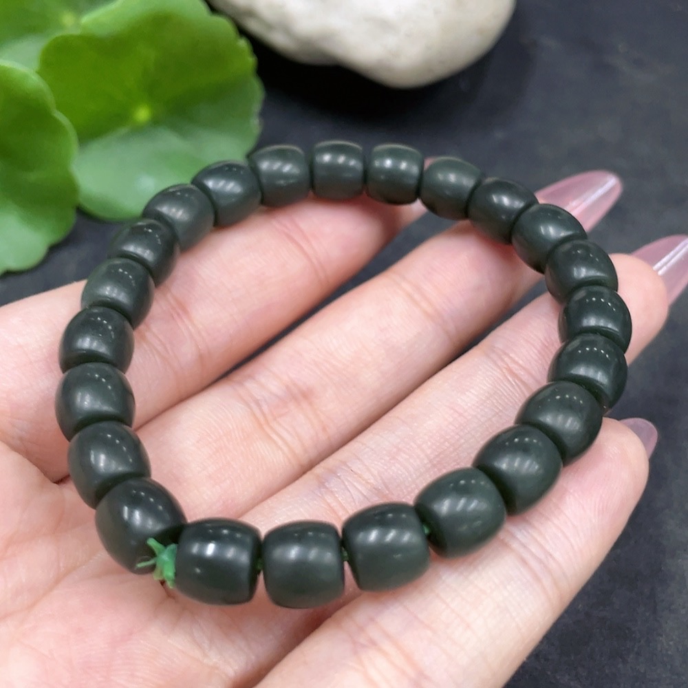 H33841934 Hetian Jade Bracelet, about 7.7mm, total weight about 19.4g