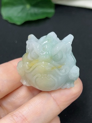 F46546928 翡翠三脚金蟾摆件 货品总重约41.2克（颜色成因未定）