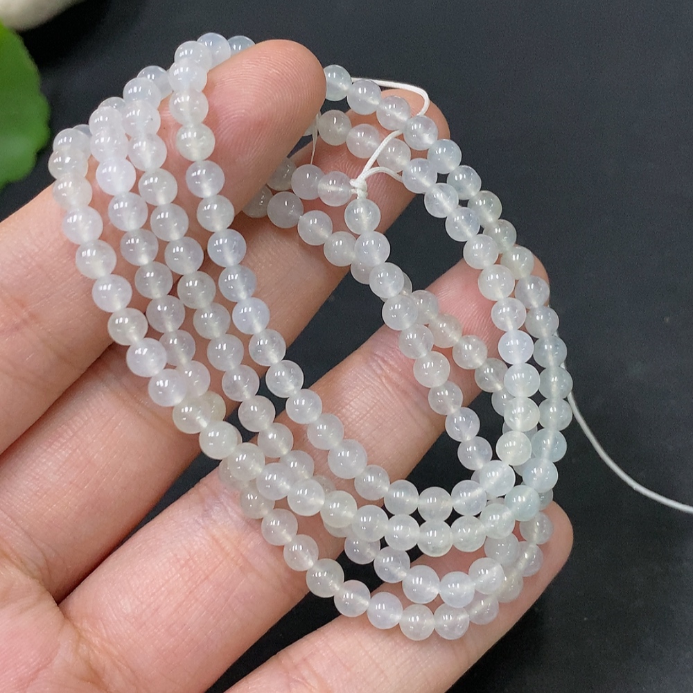 F28291908 Jadeite Bead Necklace, Total Weight Approx. 16.8g, Bead Size 3.8mm