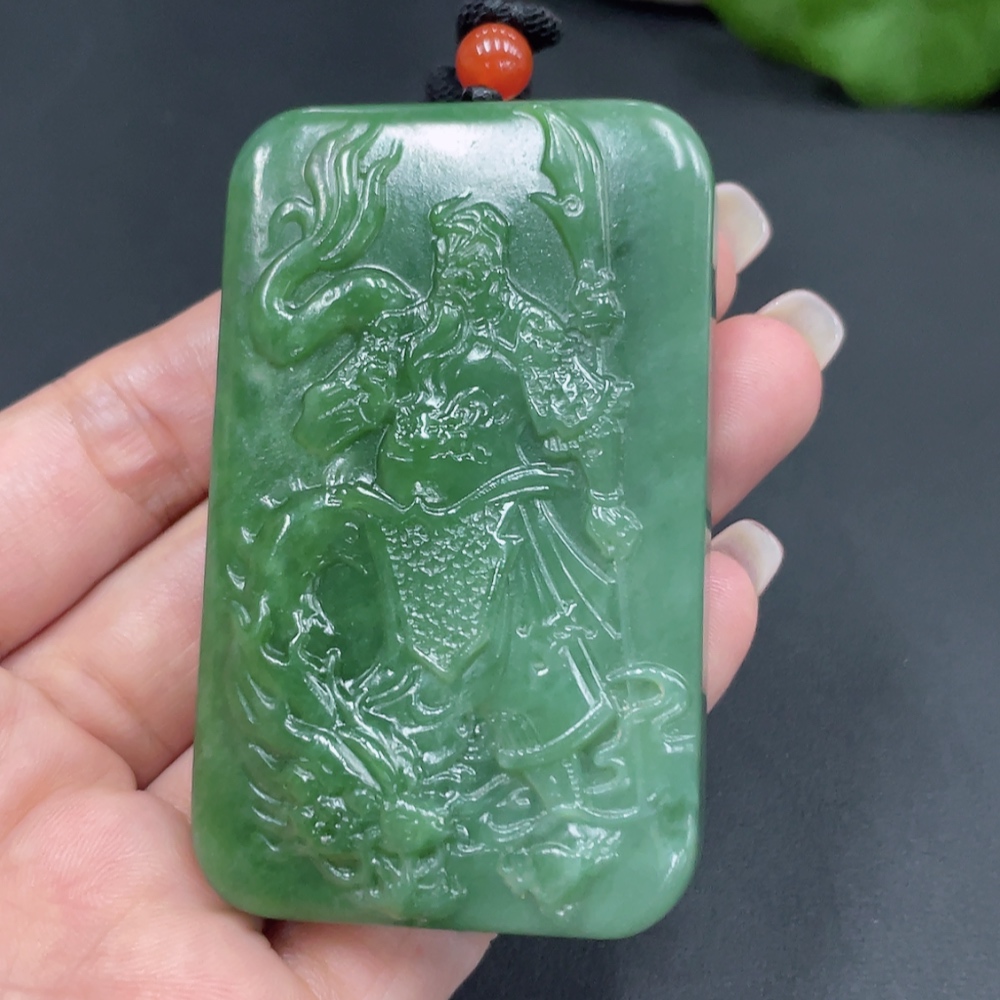 H21417795 Hetian Jade Pendant - Guan Gong