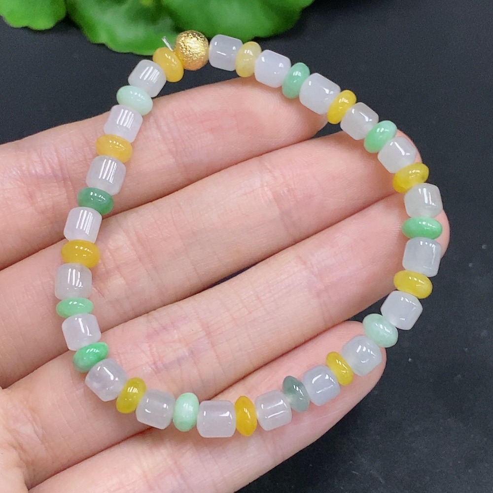 F30458695 JadeiteBeaded Bracelet Approx 5.5mm Total Weight 9.7g Non-gold-inlaid Undetermined Color Origin