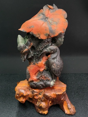 C41930482 南红玛瑙摆件  仅红色  货品总重约751.41克  可见有机物