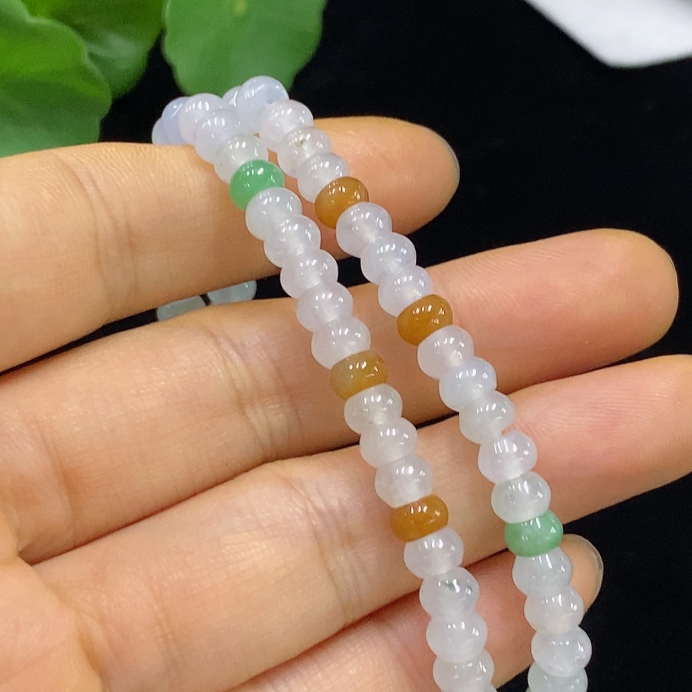 F35095355 Jadeite Bead Necklace Approx. 5.5mm Total Weight Approx. 24.91g