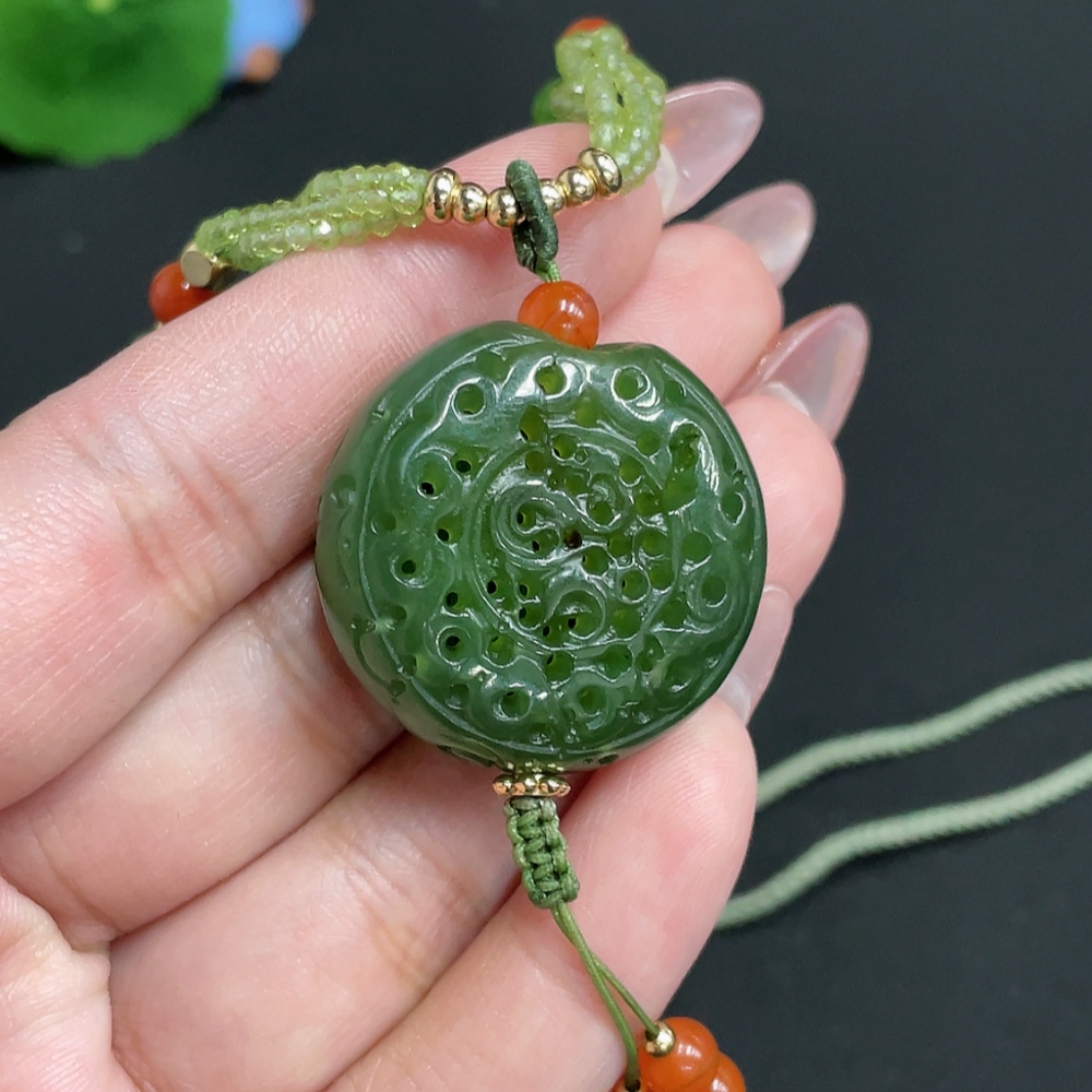 H26001667 Hetian Jade Pendant - Antique Style Piece