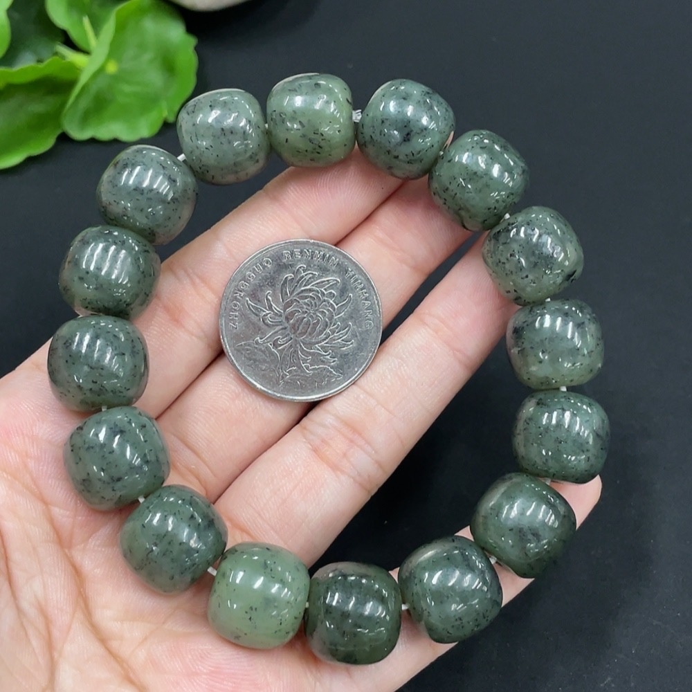 H29353717 Hetian Jade Bracelet, Approx. 14mm, Total Weight Approx. 75.9g