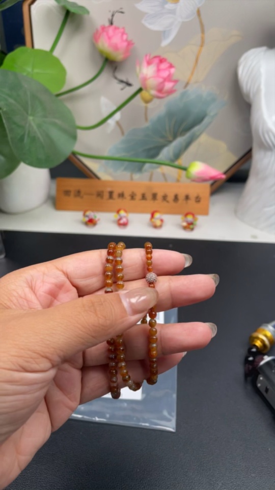 F29363368 Jadeite Beaded Necklace Non-Gold Color Origin Undetermined Total Weight Approx. 17.35g Size Approx. 4.2mm