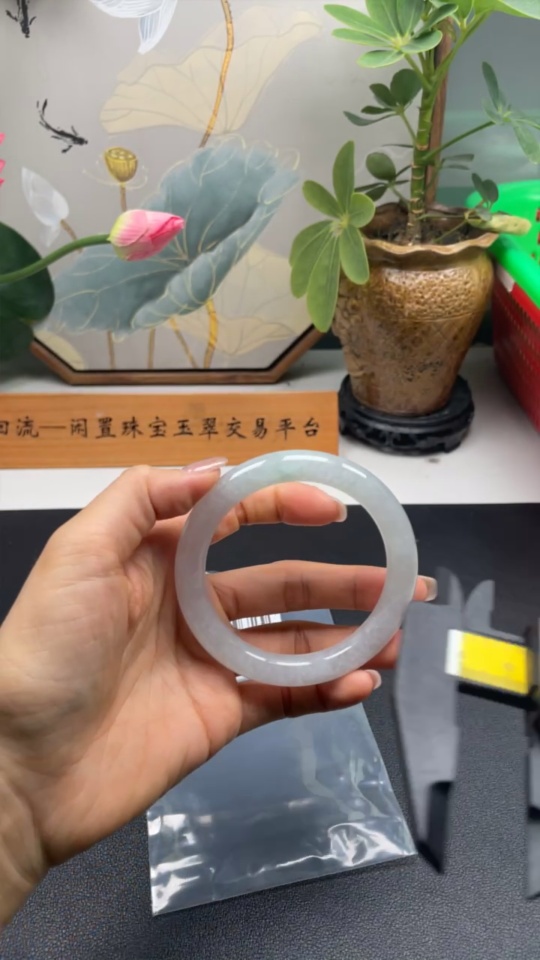 F34050579 Jadeite Round Bangle Size 59.3 Total Weight Approx. 60.4g