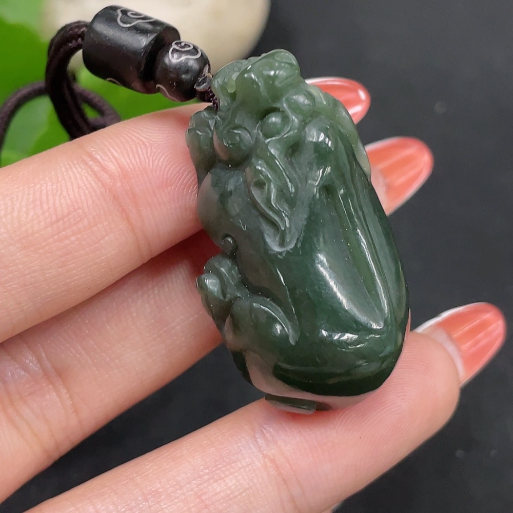 H35112052 Hetian Jade Pendant Pixiu Total Weight (including rope) 24.7g