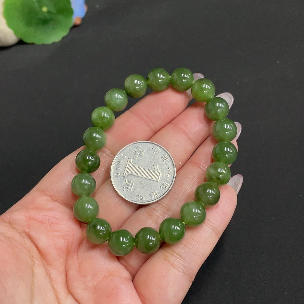 H34972441 Hetian Jade Jasper Bracelet Approx.9.4mm Total Weight About 27.1g