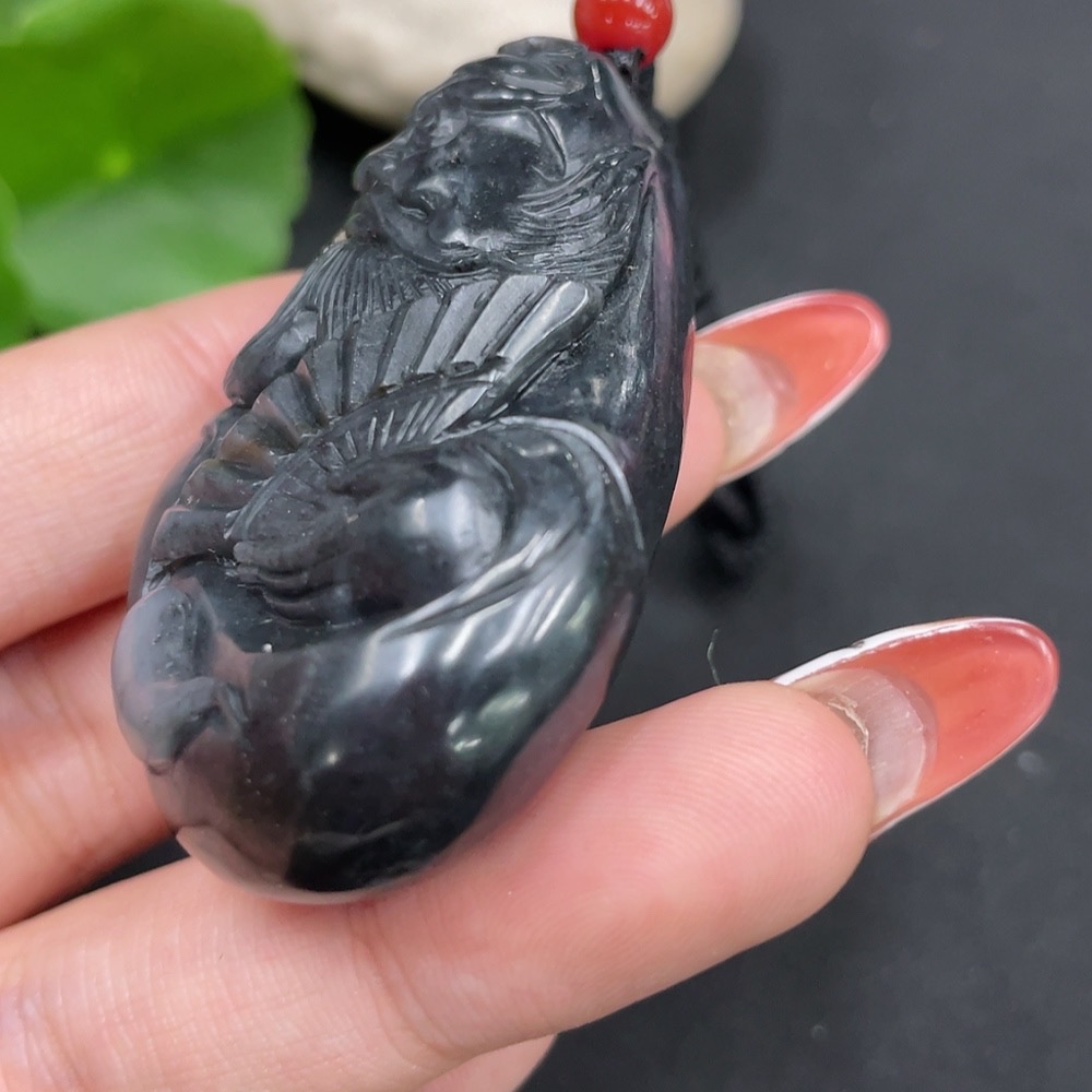 H34062709 Hetian Jade Pendant Zhong Kui