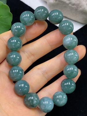 F35114280 Jadeite Bracelet Approx. 12.5mm Beads Total Weight Approx. 56.58g