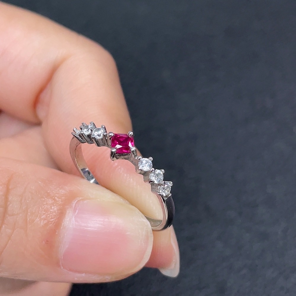 C33923276 Ruby Ring Non-Gold Adjustable Total Weight Approx.1.55g Stone 2.6mm