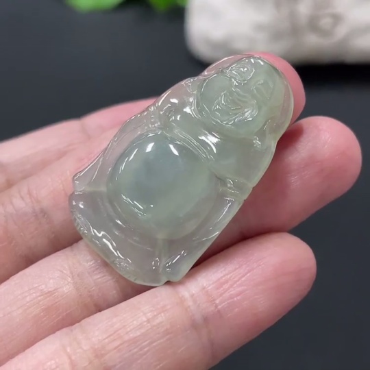 F32821616 Jadeite Standing Buddha Pendant Total Weight About 6.6g