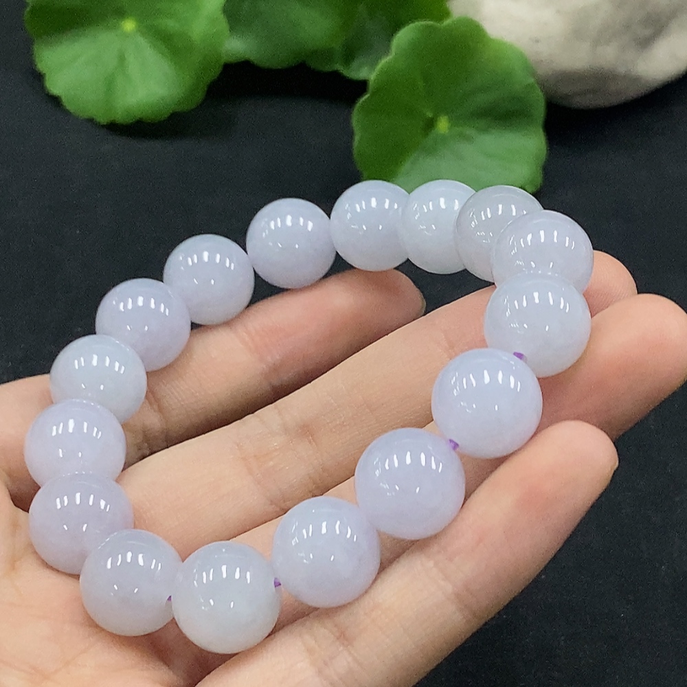 F30514636 JadeiteBeaded Bracelet 12.2mm Approx. 49.47g