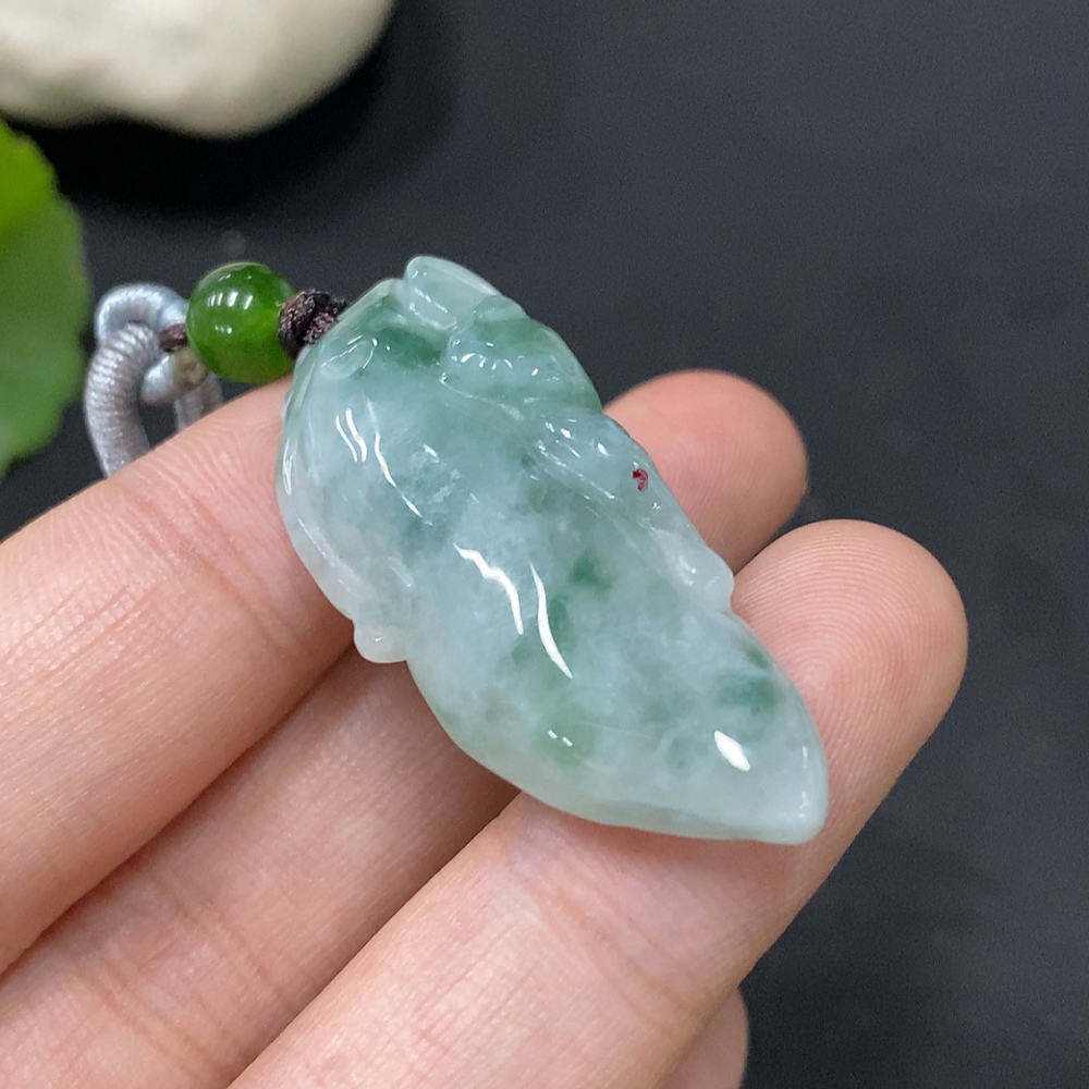 F29394421 Jadeite Pendant with Cord, Total Weight Approx. 11.5g