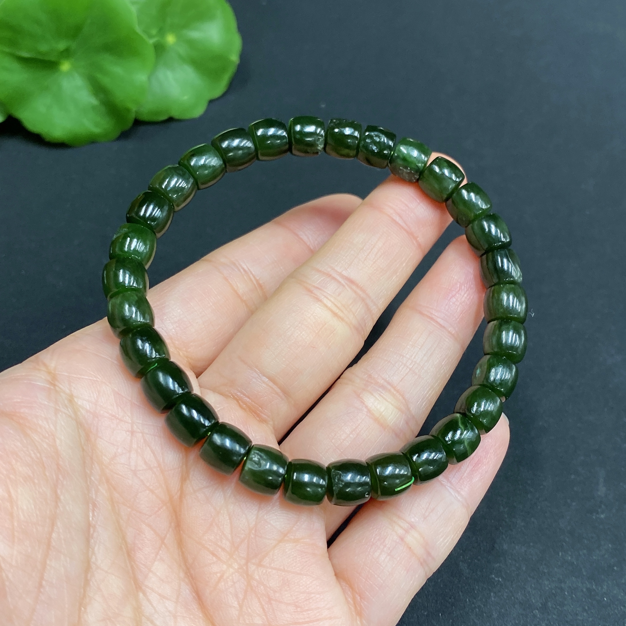H31584689 Hetian Jade Bracelet, Approx. 6.8mm, Total Weight Approx. 17.7g
