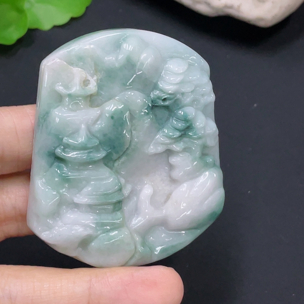 F31674119 Jadeite Pendant Landscape Total Weight Approx. 63.2g