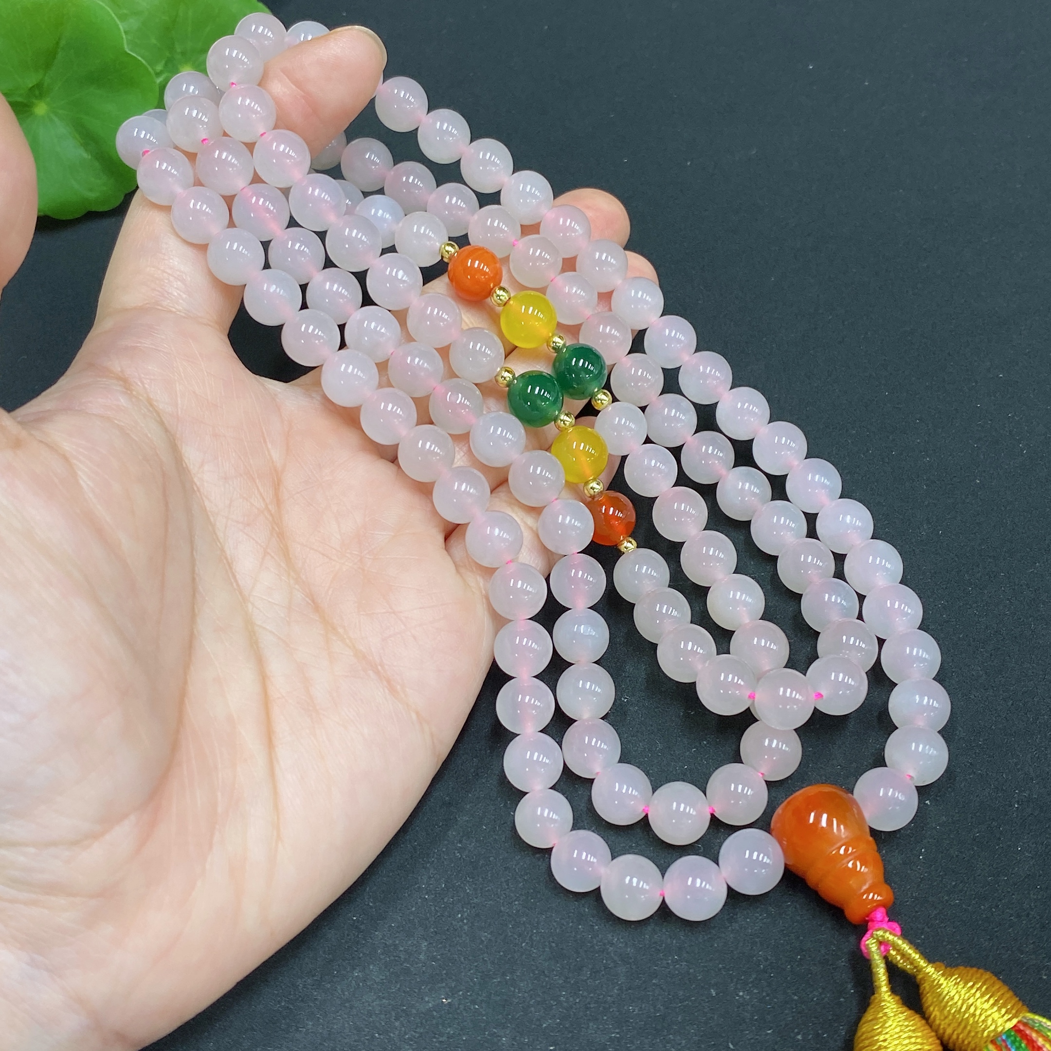 H34015554 Hetian Jade Bead Necklace, Approx. 7.6mm, Non-Gold-Inlaid, Total Weight Approx. 93.5g, Accessories Not Hetian Jade