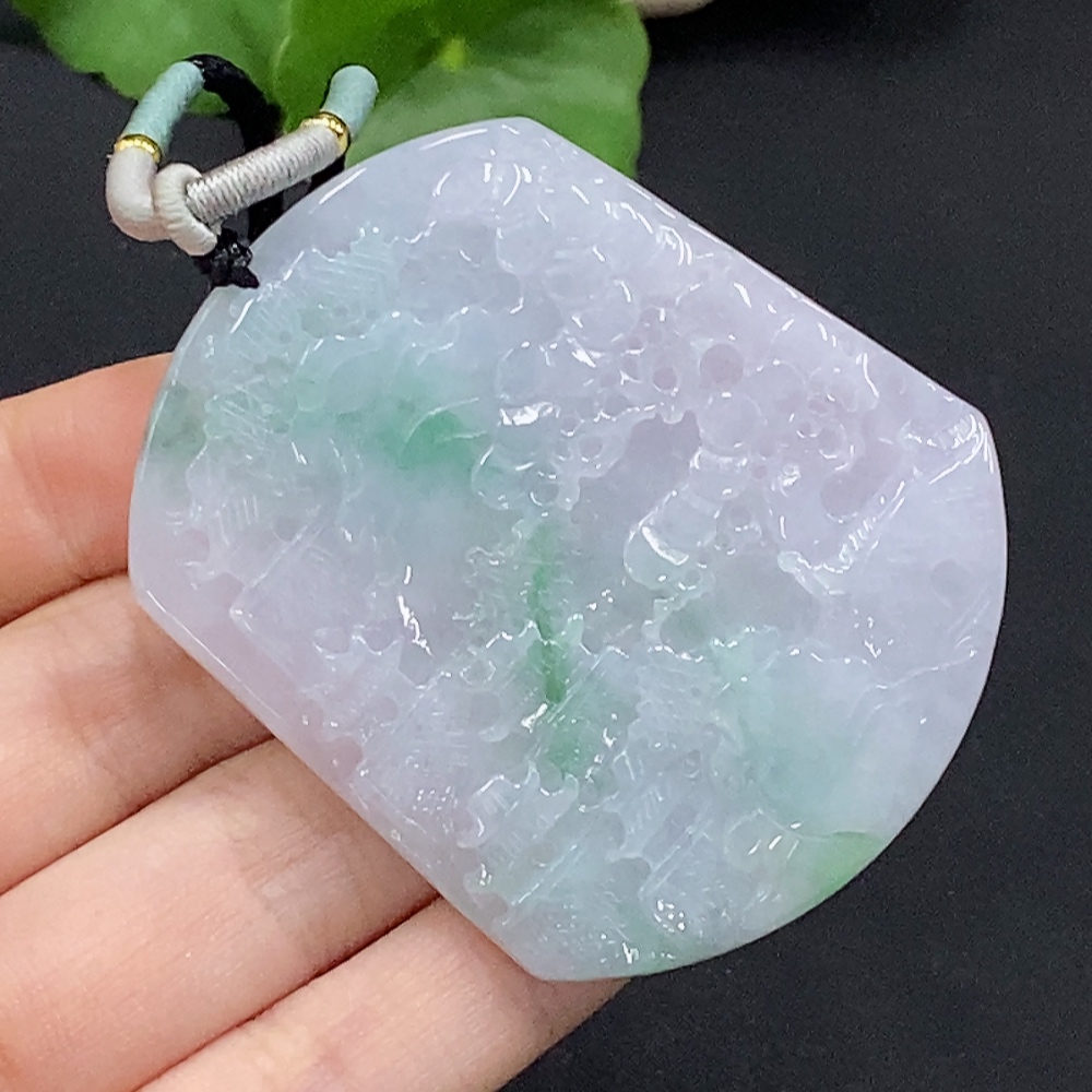 F32787279 Jadeite Pendant Landscape with Cord Total Weight Approx. 35.68g