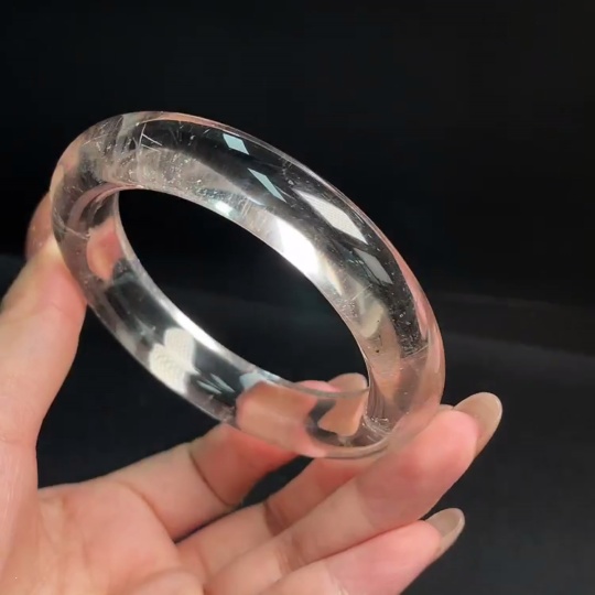 C31656076 Crystal Bracelet with Visible Organic Matter, Total Weight Approx. 76.3g, Size 60