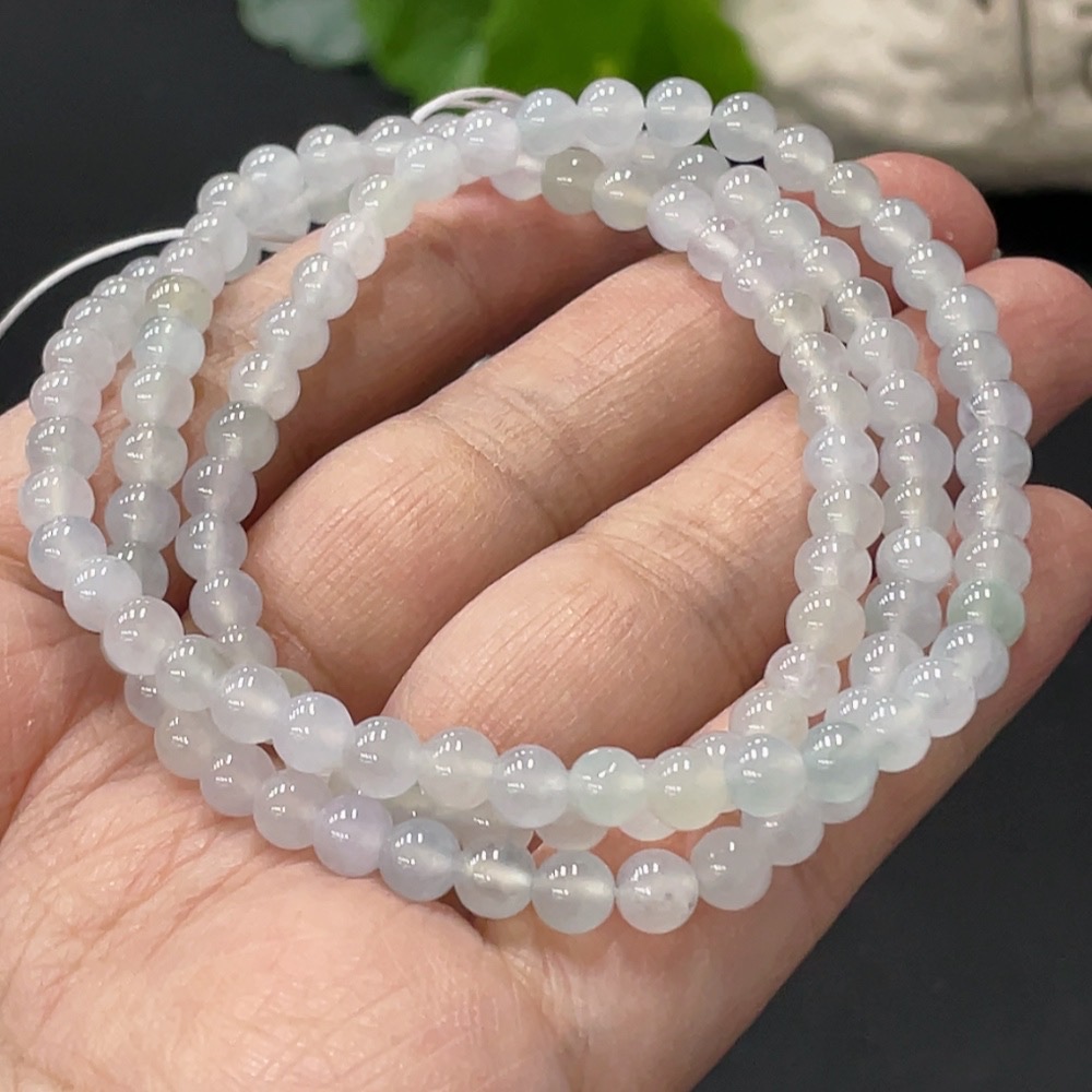 F31626329 Jadeite Bead Necklace Approx. 4.9mm Total Weight About 23.67g