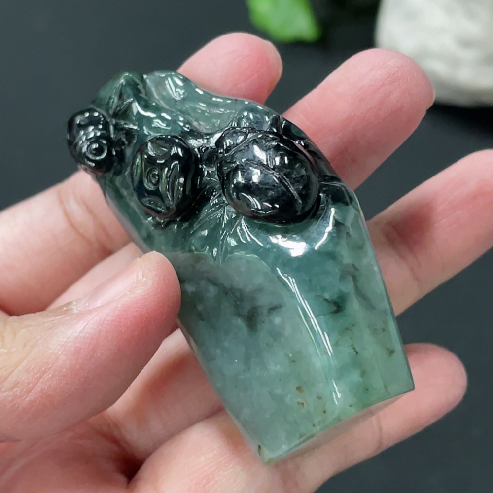 F35145668 Jadeite small ornament total weight about 61.17g containing other mineral components