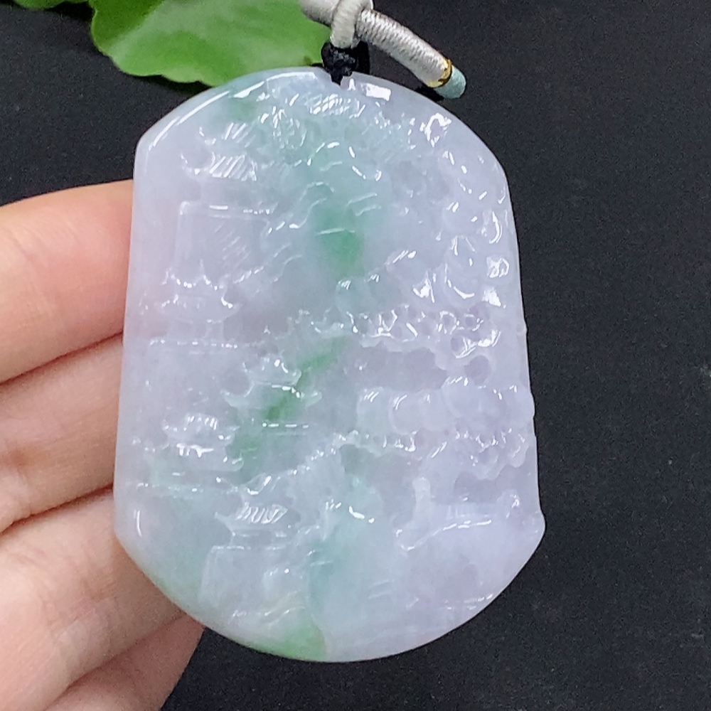 F32787279 Jadeite Pendant Landscape with Cord Total Weight Approx. 35.68g