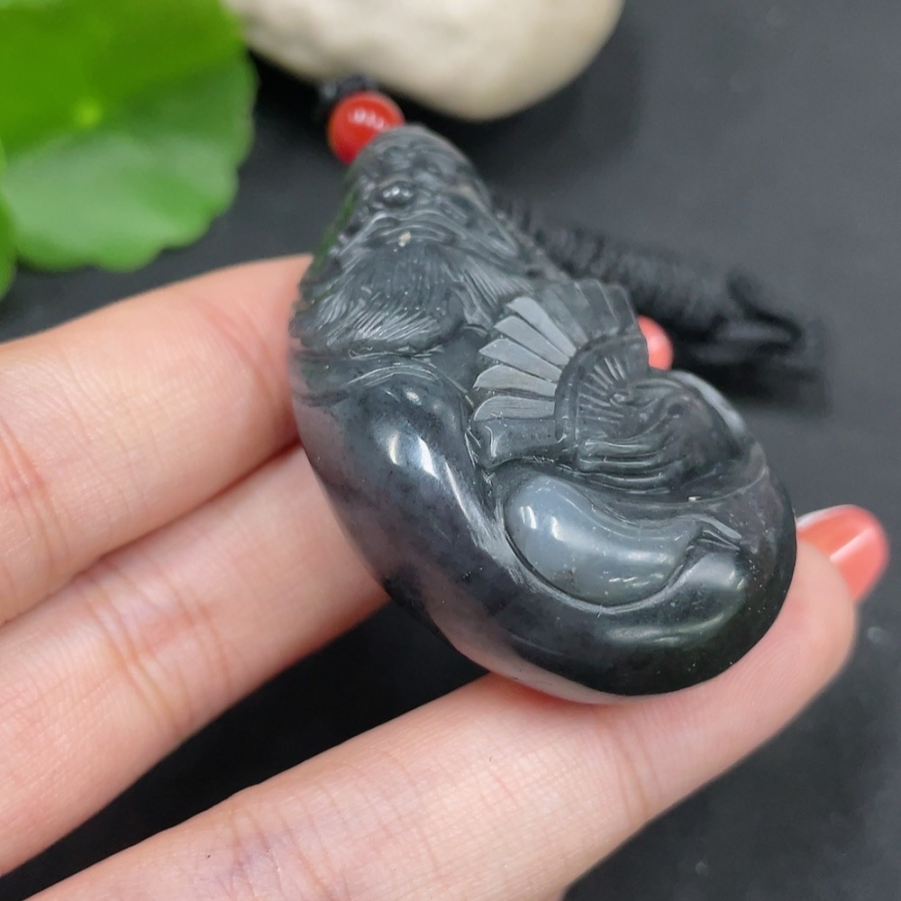 H34062709 Hetian Jade Pendant Zhong Kui