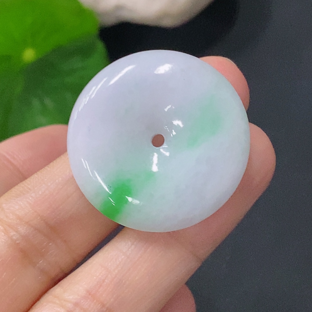 F30572630 Jadeite Pendant Peace Buckle Total Weight Approx. 8.54g