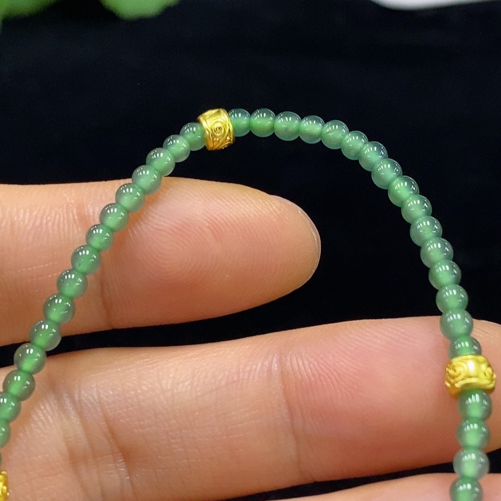 F33928340 Jadeite Bracelet Approx.2.8mm Total Weight Approx.3.53g Non-Gold
