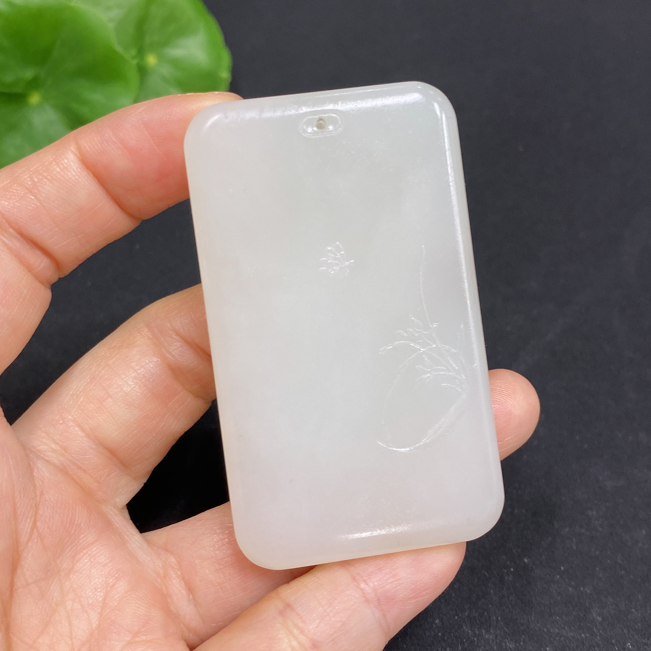 H31641125 Hetian Jade Pendant Orchid Total Weight Approx. 46g