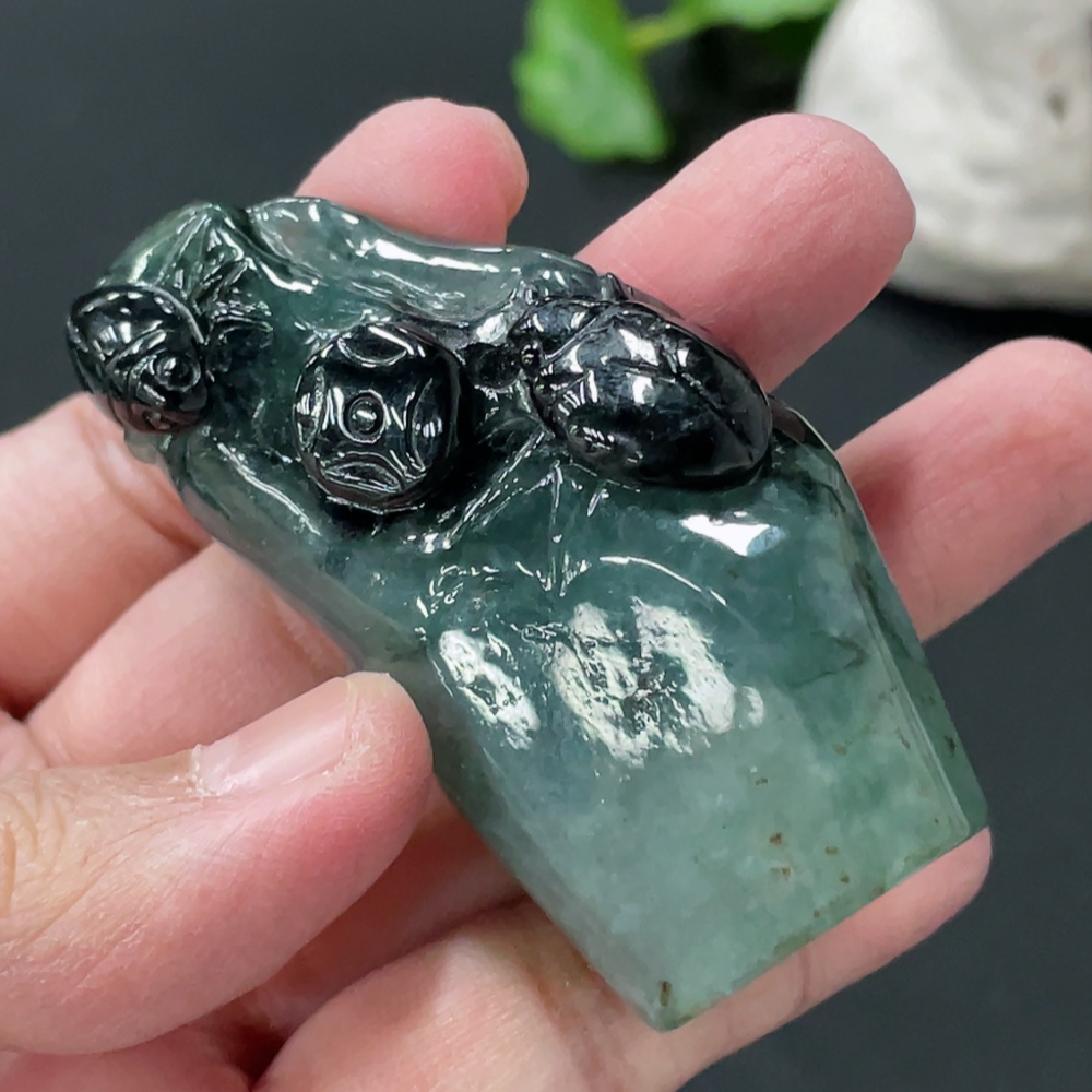 F35145668 Jadeite small ornament total weight about 61.17g containing other mineral components