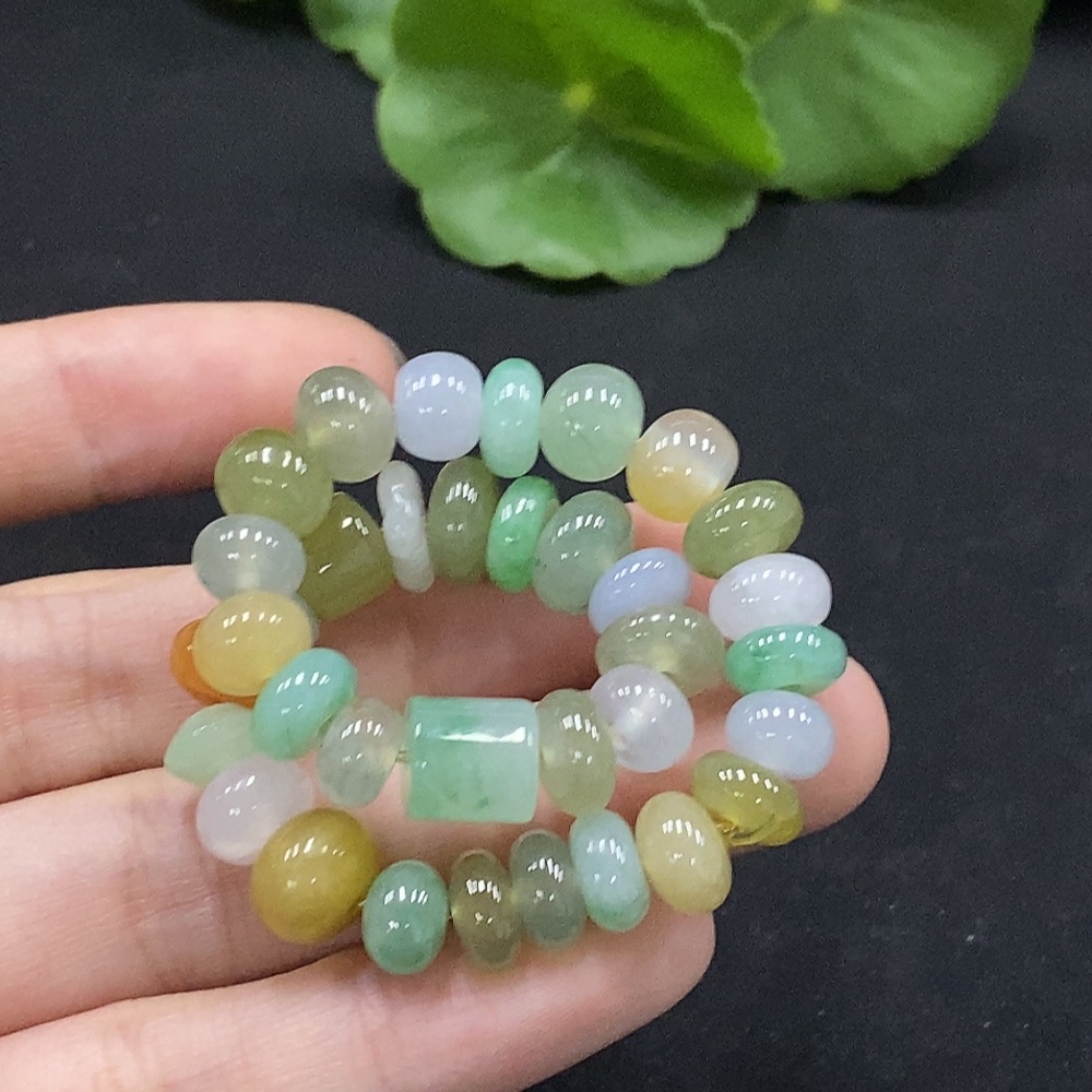 F34028354 Jadeite Bracelet Bead Size Approx. 8.2/7.5mm Red-Yellow Beads Color Origin Undetermined Total Weight Approx. 20.62g