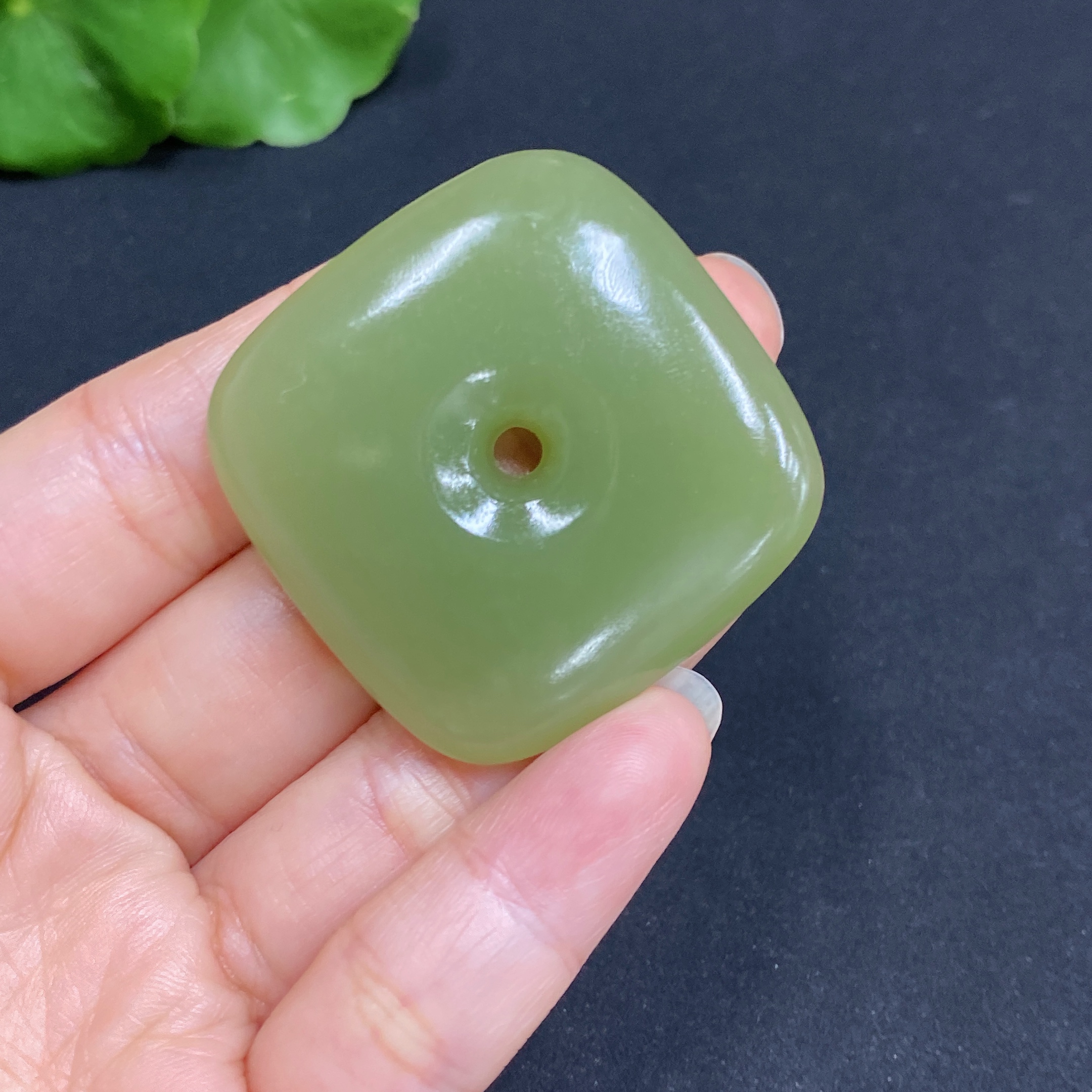 H31602500 Hetian Jade Pendant Square Buckle Total Weight Approx.25.1g