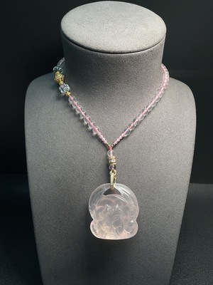 C33852965 Crystal Pendant Non-Gold, Consider Non-Natural Accent Stones, Total Weight Approx. 97.58g, Including Chain