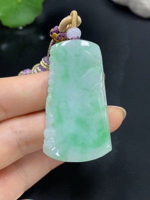 F29362873 Jadeite Bamboo Pendant Total Weight Approx. 19.71g (including rope weight)