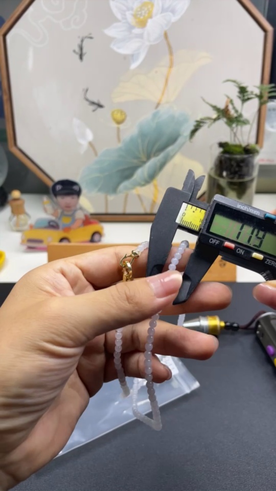 F33837941 Jadeite Bead Necklace Non-Gold Total Weight Approx. 16.4g Size About 3.8mm