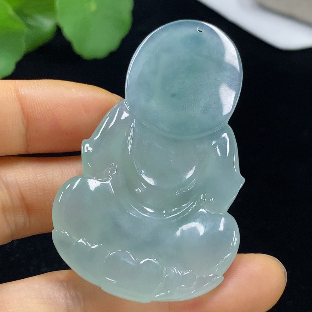 F35095285 Jadeite Guanyin Pendant Total Weight Approx. 26.33g