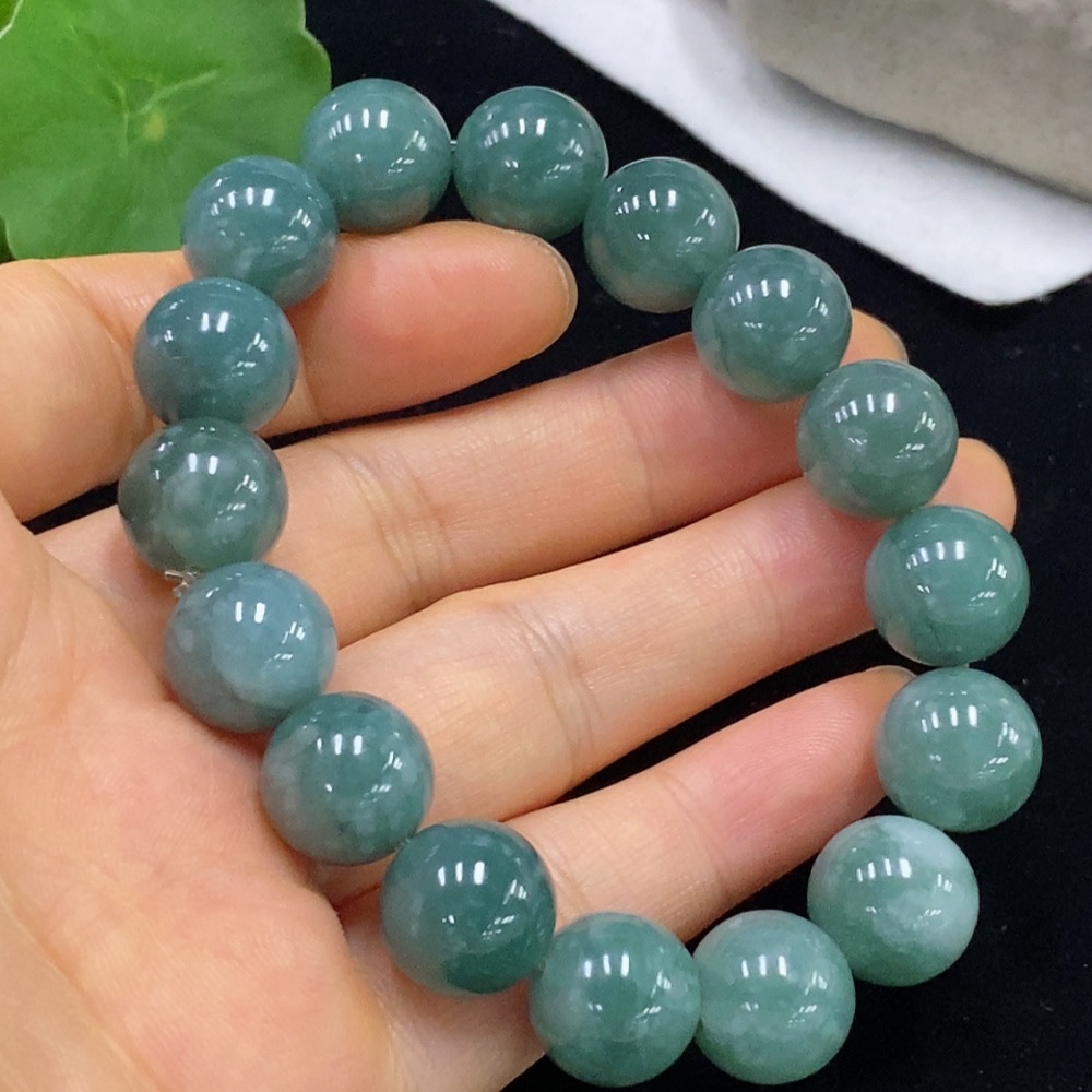 F35114280 Jadeite Bracelet Approx. 12.5mm Beads Total Weight Approx. 56.58g