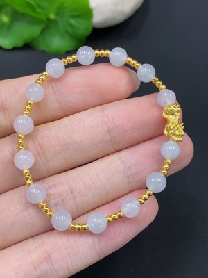 F28242302 Jadeite Bracelet Approx. 5.7mm Total Weight Approx. 4.7g Gold Content 99%