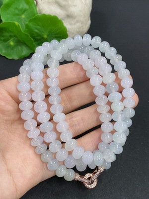 F42968326 翡翠珠链 非金 货品总重量约80.2克 卡8.1mm左右