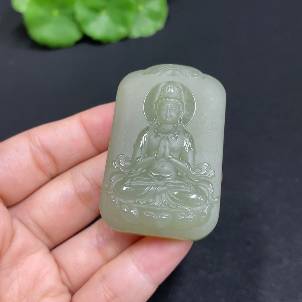 H35109822 Hetian Jade Pendant Guanyin Total Weight Approx. 39.3g