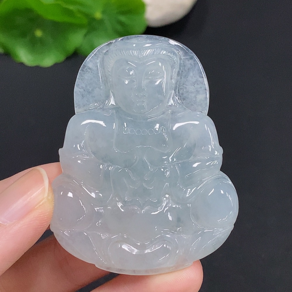 F31606363 Jadeite Guanyin Pendant Total weight about 26g