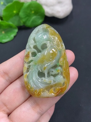 F34962716 Phoenix Pendant (Total Weight: Approx. 28.9g, Yellow Color Origin Undetermined)