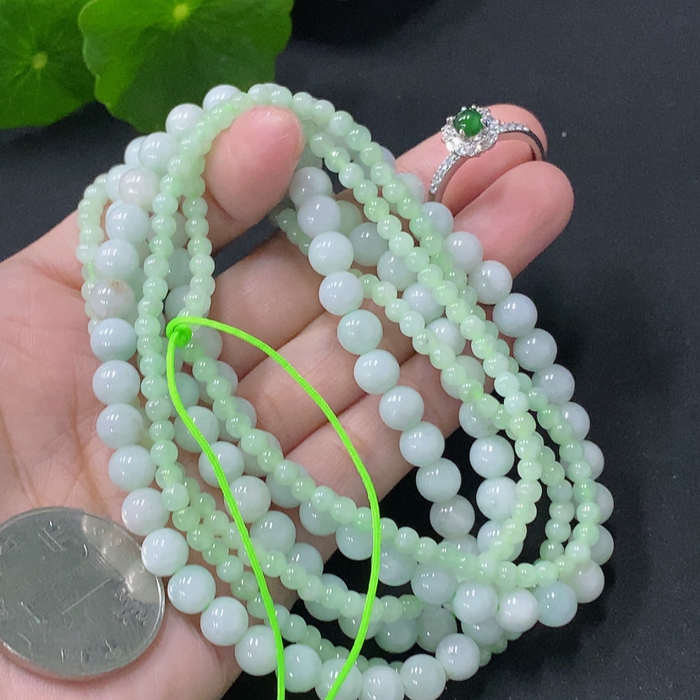 F32711364 Jadeite Bead Necklace Ring Sell as a Lot Non-Gold