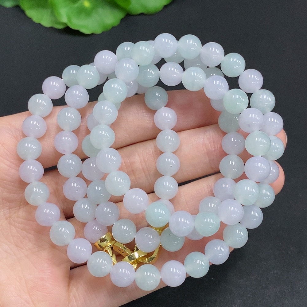 F31624691 Jadeite Bead Necklace Non-Gold Setting Total Weight Approx. 67g Size 7.4mm