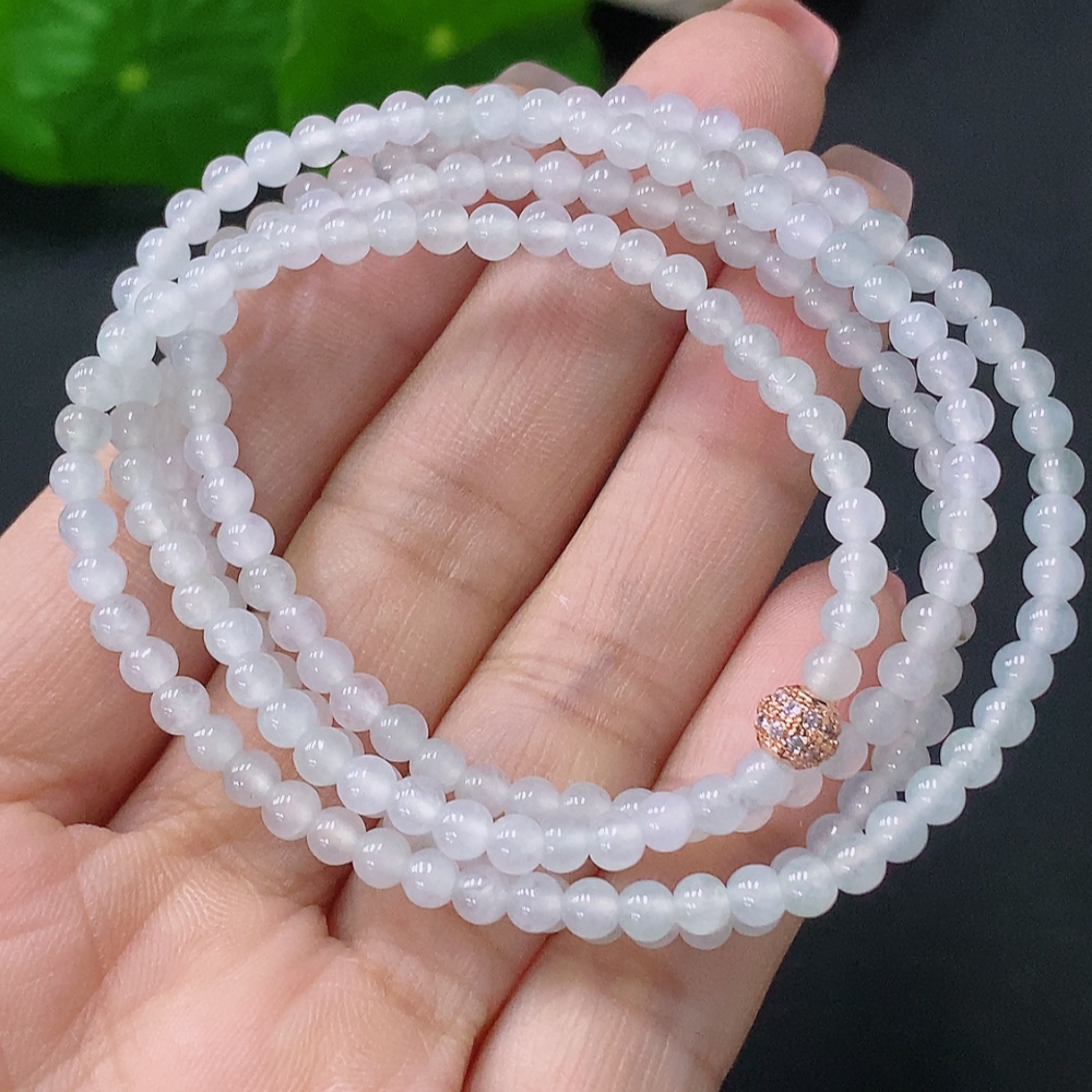 F27052029 Jadeite Bead Necklace Approx. 3.6mm Total Weight Approx. 13.47g