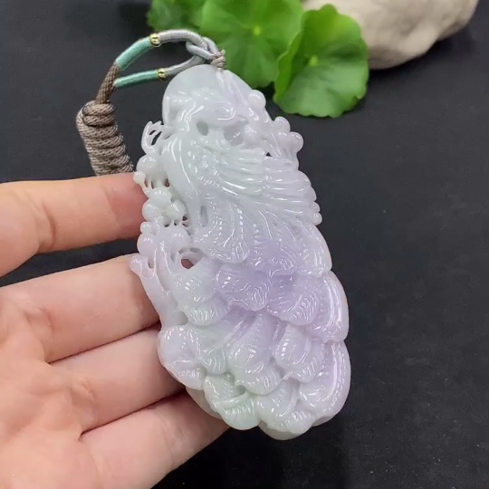 F31604061 Jadeite Phoenix Pendant Total weight approximately 53.52g