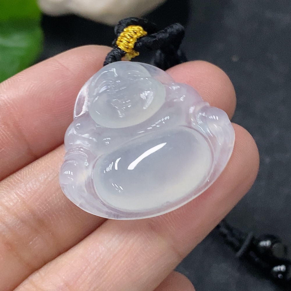 F33913675 Jadeite Pendant Buddha, Total Weight Approx. 8.54g Including Rope